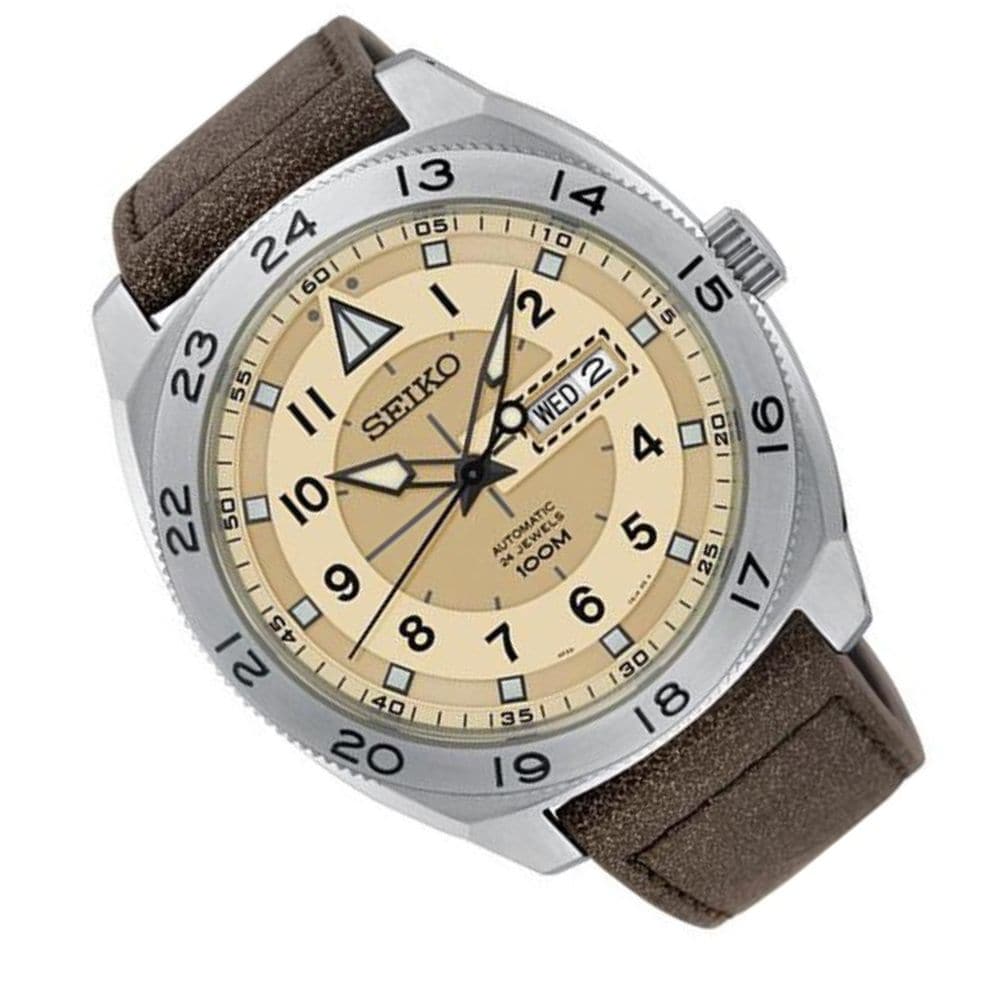 SEIKO GENERAL SRPC71K1 BROWN LEATHER MEN'S WATCH - H2 Hub Watches
