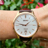 SEIKO PRESAGE SRPD42J1P BROWN LEATHER MEN'S WATCH