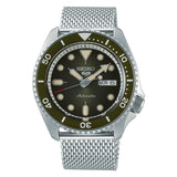 Seiko 5 Sports Mint Green Dial With Silver Milanese Strap Men Watch SRPD75K1P