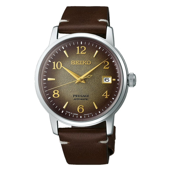 SEIKO PRESAGE SRPF43J1 BROWN LEATHER MEN'S WATCH