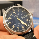Seiko 5 Sports Black Leather Strap Men Watch SRPG39K1P