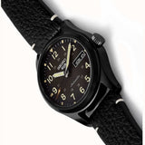 Seiko 5 Sports Black Leather Strap Men Watch SRPG41K1P