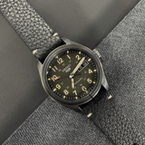 Seiko 5 Sports Black Leather Strap Men Watch SRPG41K1P