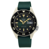 Seiko 5 Green Dial And Silicone Strap Men Watch SRPG73K1
