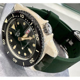 Seiko 5 Green Dial And Silicone Strap Men Watch SRPG73K1