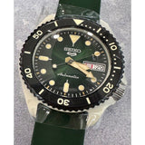 Seiko 5 Green Dial And Silicone Strap Men Watch SRPG73K1
