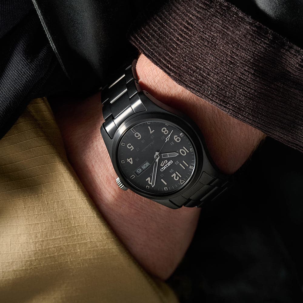 SEIKO 5 SRPJ09K1 BLACK STAINLESS STEEL MEN WATCH