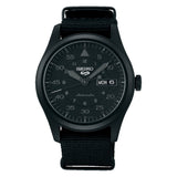 Seiko 5 Black Dial And Black Nylon Strap Men Watch SRPJ11K1P