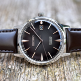 SEIKO PRESAGE SRPJ17J1 BROWN LEATHER MEN WATCH