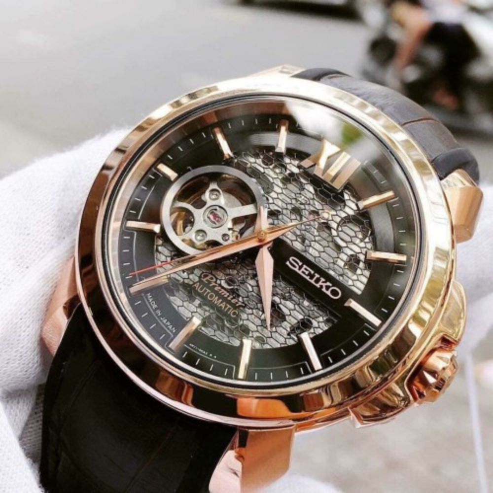 SEIKO PREMIER SSA374J1 AUTOMATIC MEN S BROWN LEATHER STRAP WATCH H2 Hub