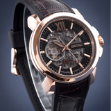 SEIKO PREMIER SSA374J1 AUTOMATIC MEN'S BROWN LEATHER STRAP WATCH