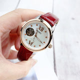 SEIKO LUKIA SSA790J1 RED LEATHER WOMEN'S WATCH