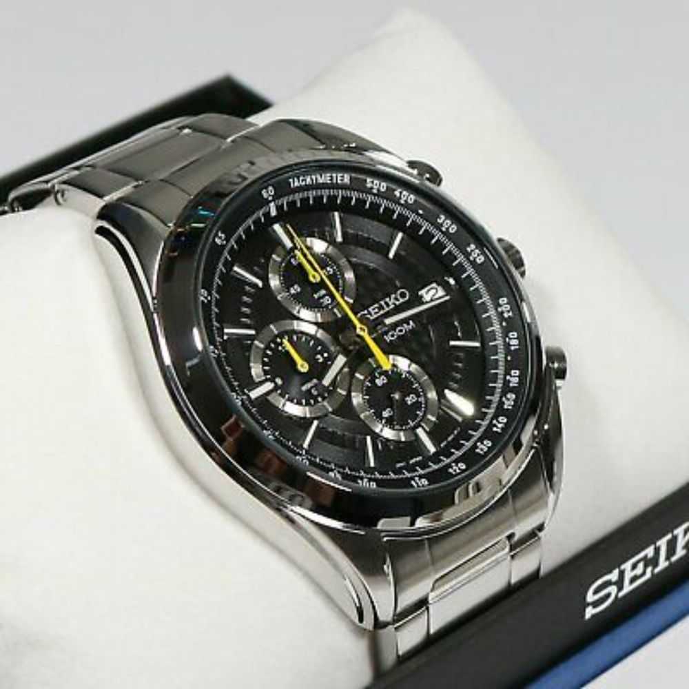 SEIKO GENERAL SSB175P1 CHRONOGRAPH STAINLESS STEEL MEN'S SILVER WATCH - H2 Hub Watches