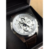 SEIKO GENERAL SSB263P1 WHITE DIAL BROWN LEATHER MEN'S WATCH