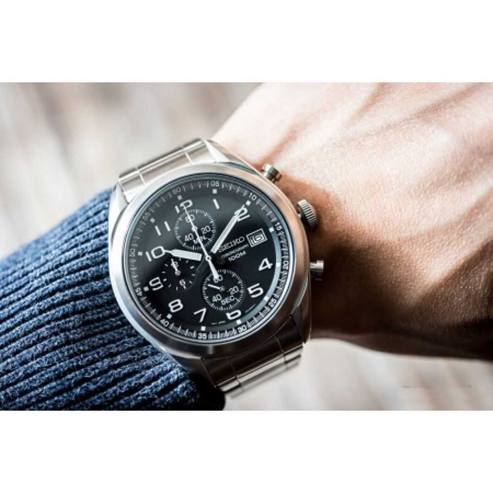 SEIKO GENERAL SSB269P1 CHRONOGRAPH STAINLESS STEEL MEN'S SILVER WATCH - H2 Hub Watches