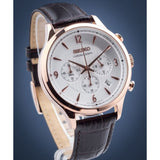 SEIKO CHRONOGRAPH SSB342P1P BROWN LEATHER MEN'S WATCH