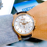 SEIKO CHRONOGRAPH SSB342P1P BROWN LEATHER MEN'S WATCH