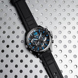 Seiko Chronograph Black Dial And Silicone Strap Men Watch SSB353P1P