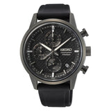 Seiko Chronograph Black Dial And Silicone Strap Men Watch SSB393P1P