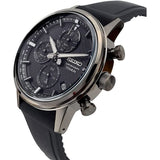 Seiko Chronograph Black Dial And Silicone Strap Men Watch SSB393P1P