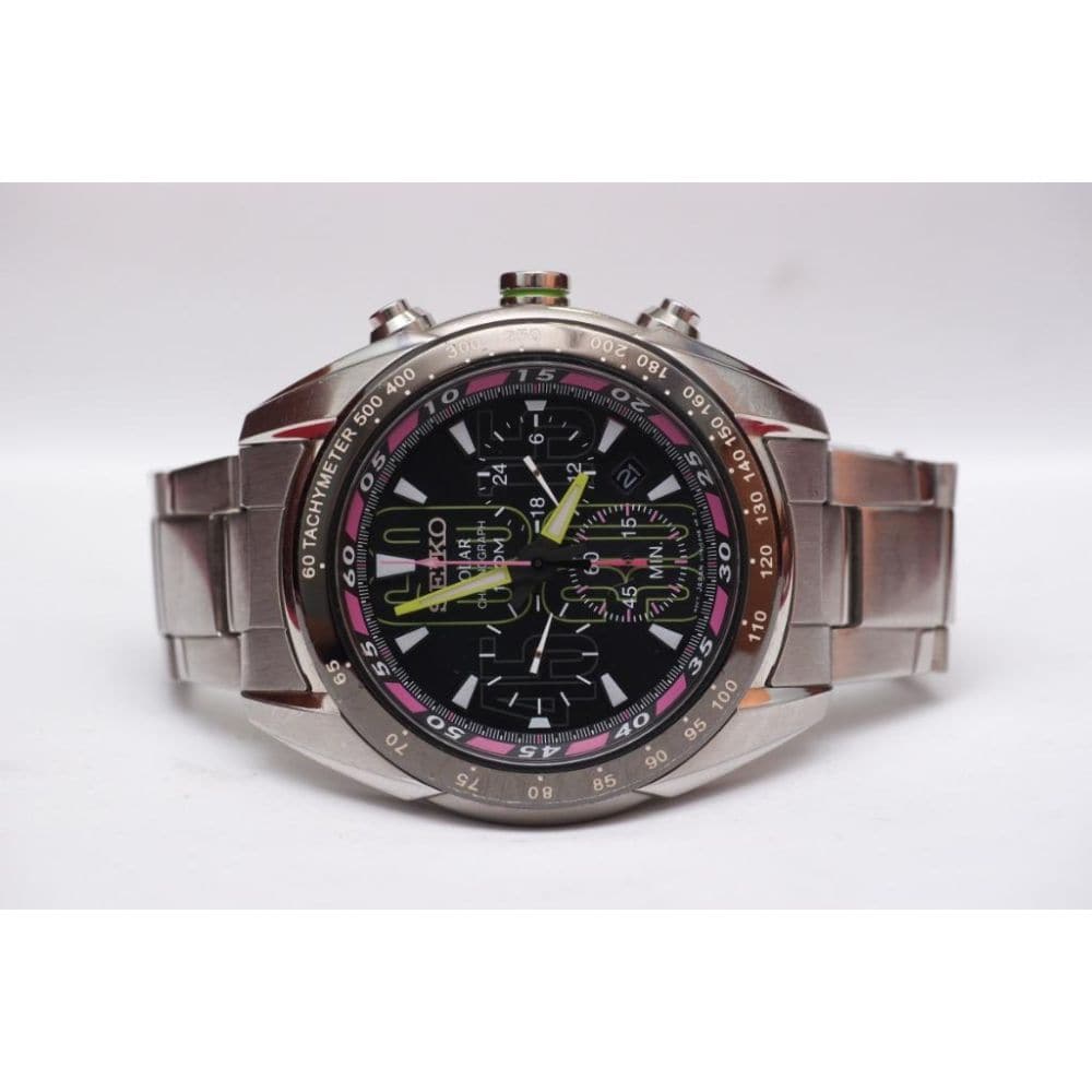 SEIKO CRITERIA SSC045P1 CHRONOGRAPH SOLAR POWER MEN S WATCH H2 Hub