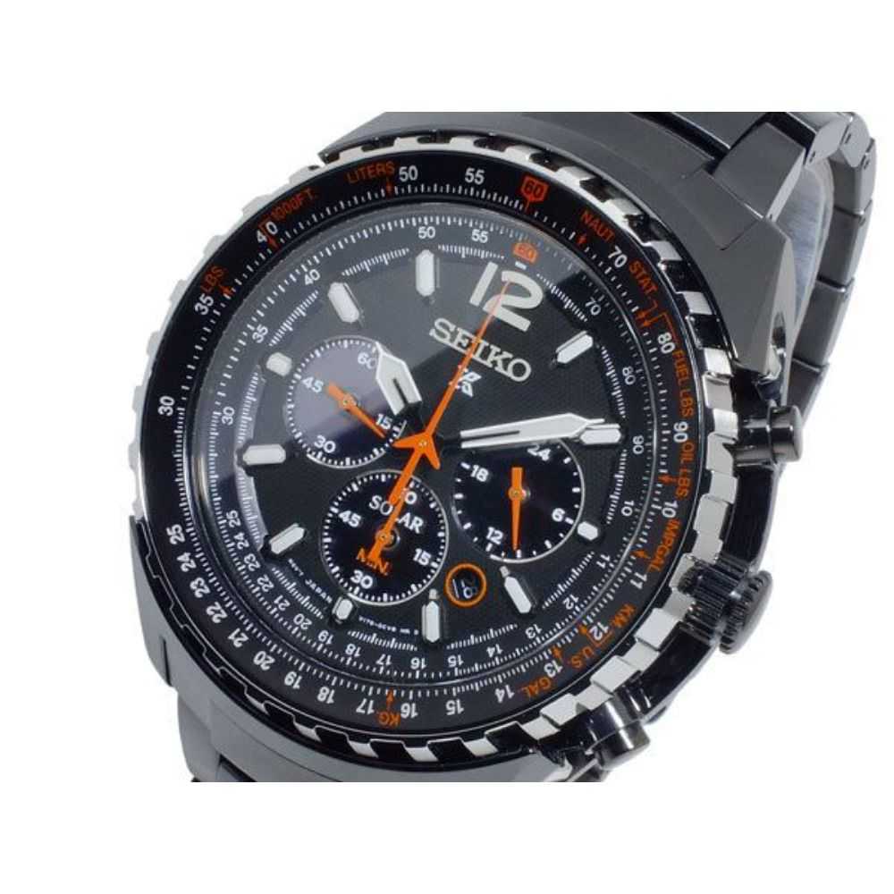 SEIKO PROSPEX SSC263P1 SOLAR CHRONOGRAPH STAINLESS STEEL MEN'S BLACK WATCH - H2 Hub Watches