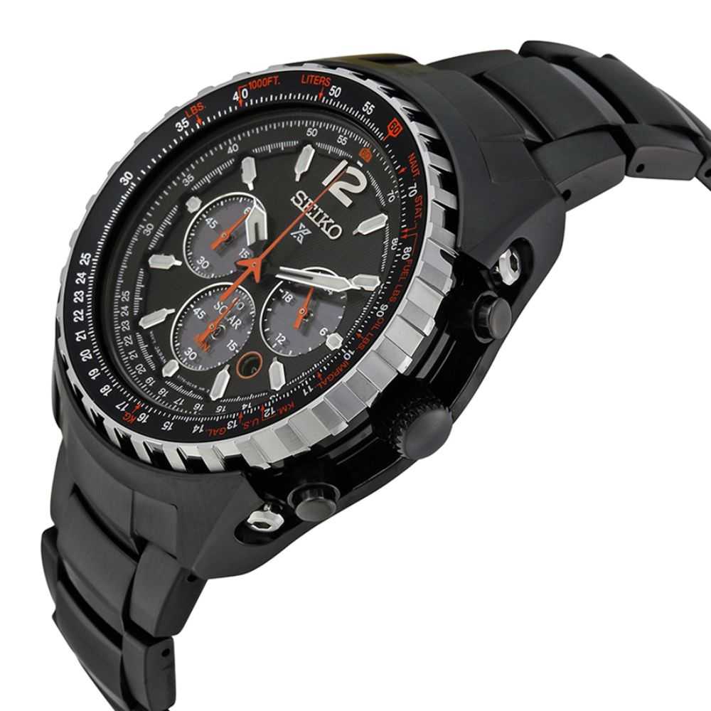 SEIKO PROSPEX SSC263P1 SOLAR CHRONOGRAPH STAINLESS STEEL MEN'S BLACK WATCH - H2 Hub Watches