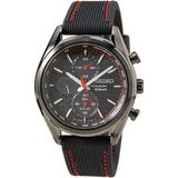 Seiko Chronograph Black Dial And Silicone Strap Men Watch SSC777P1P