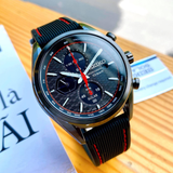 Seiko Chronograph Black Dial And Silicone Strap Men Watch SSC777P1P