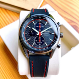 Seiko Chronograph Black Dial And Silicone Strap Men Watch SSC777P1P