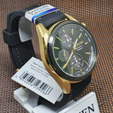 Seiko Chronograph Black Dial And Silicone Strap Men Watch SSC804P1P