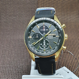 Seiko Chronograph Black Dial And Silicone Strap Men Watch SSC804P1P