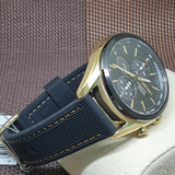 Seiko Chronograph Black Dial And Silicone Strap Men Watch SSC804P1P
