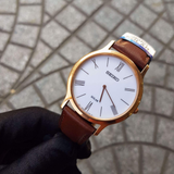 Seiko White Dial And Brown Leather Strap Men Watch SUP854P1P