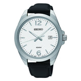 SEIKO SUR213P1P BLACK LEATHER MEN'S WATCH