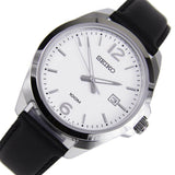 SEIKO SUR213P1P BLACK LEATHER MEN'S WATCH