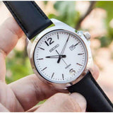 SEIKO SUR213P1P BLACK LEATHER MEN'S WATCH