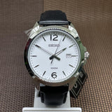SEIKO SUR213P1P BLACK LEATHER MEN'S WATCH