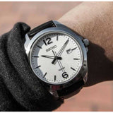 SEIKO SUR213P1P BLACK LEATHER MEN'S WATCH