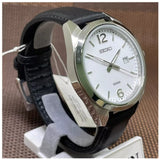 SEIKO SUR213P1P BLACK LEATHER MEN'S WATCH