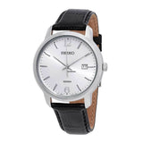 SEIKO GENERAL NEO CLASSIC SUR265P1P ANALOG BLACK LEATHER STRAP MEN'S WATCH