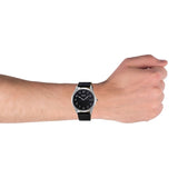 SEIKO GENERAL SUR305P1 NEO CLASSIC BLACK LEATHER MEN'S WATCH