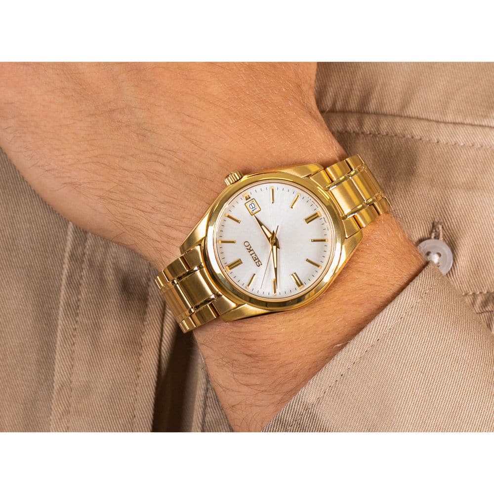 SEIKO GENERAL SUR314P1 GOLD STAINLESS STEEL MEN'S WATCH - H2 Hub Watches