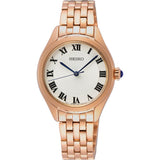 Seiko Analog White Dial Rose Gold Stainless Steel SUR332P1
