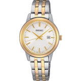 SEIKO SUR410P1 WHITE DIAL TWO-TONE STAINLESS STEEL WOMEN WATCH