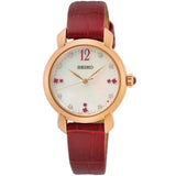 SEIKO SUR502P1 QUARTZ RED LEATHER WOMEN'S WATCH