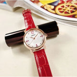SEIKO SUR502P1 QUARTZ RED LEATHER WOMEN'S WATCH