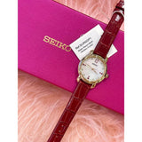 SEIKO SUR502P1 QUARTZ RED LEATHER WOMEN'S WATCH