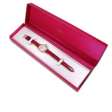 SEIKO SUR502P1 QUARTZ RED LEATHER WOMEN'S WATCH