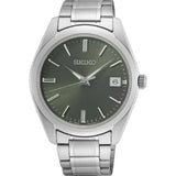 Seiko Analog Quartz Silver Stainless Steel Strap Men Watch SUR527P1
